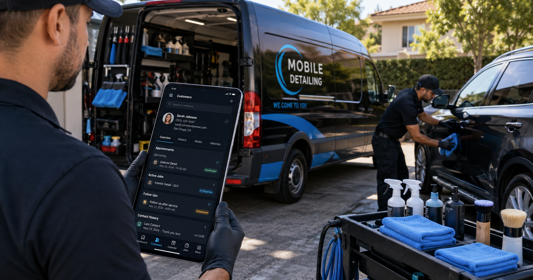 How Mobile Car Detailing Businesses Use a CRM and Mobile App to Manage Their Customer Database