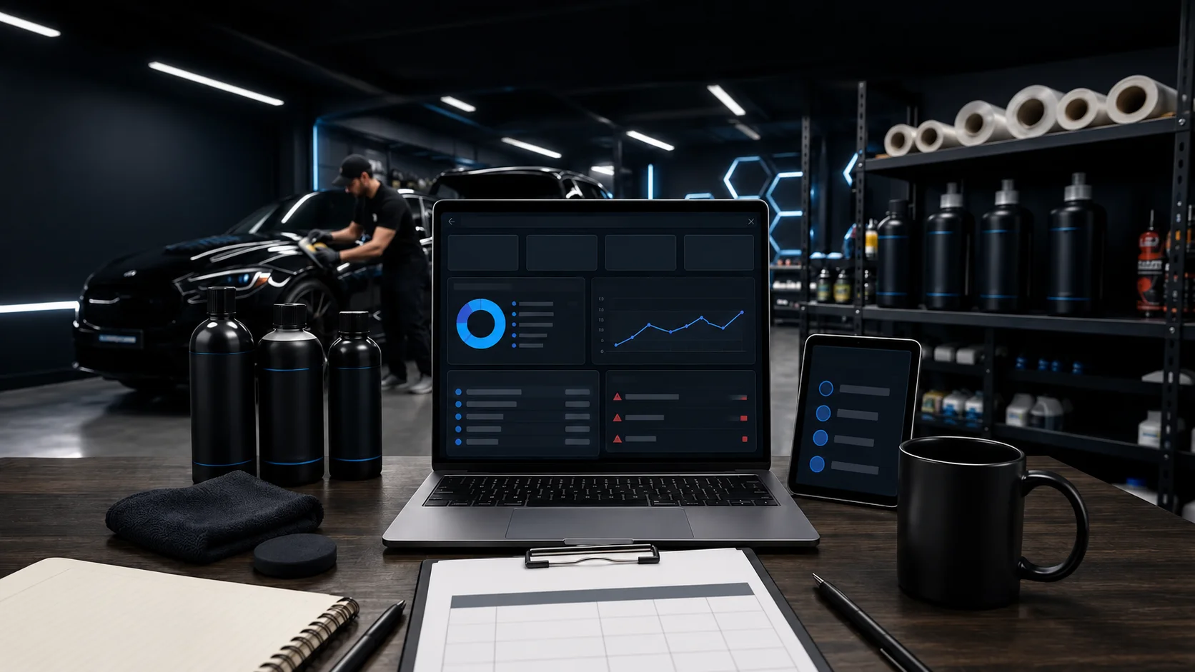 Tracking Product and Material Usage Rates in an Appearance or Protection Shop