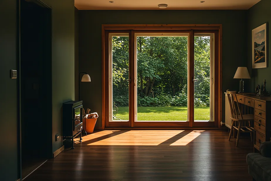 Entrance door in a cozy room