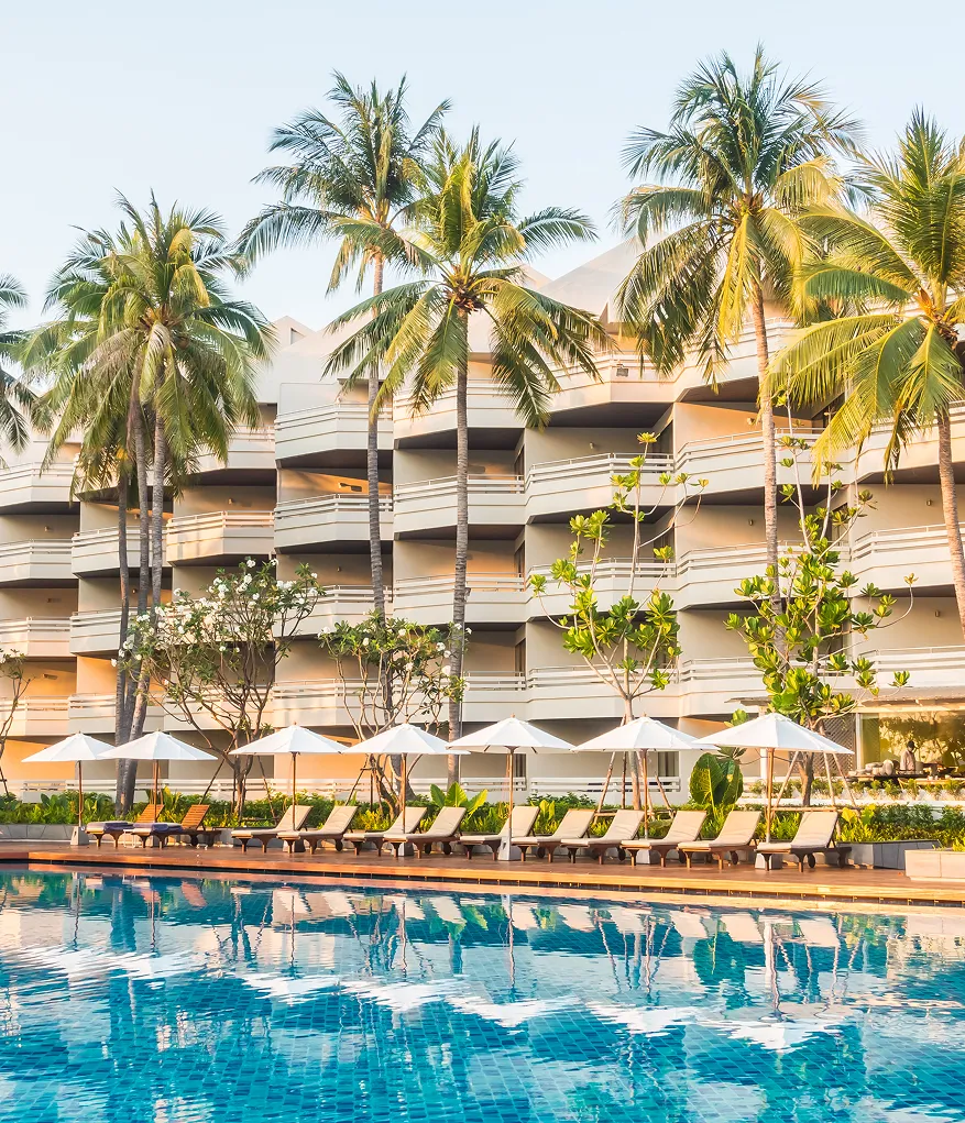 Modern hotel with the pool