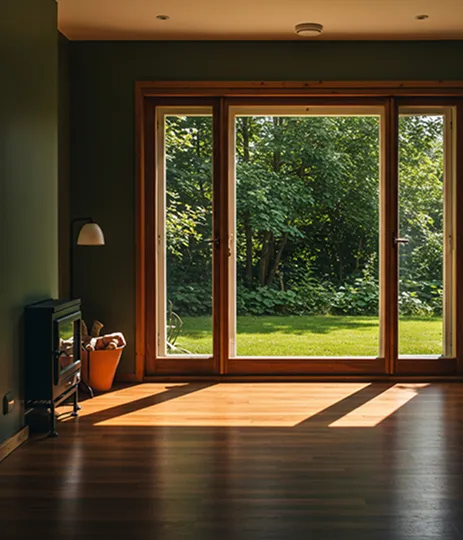 Entrance door in a cozy room