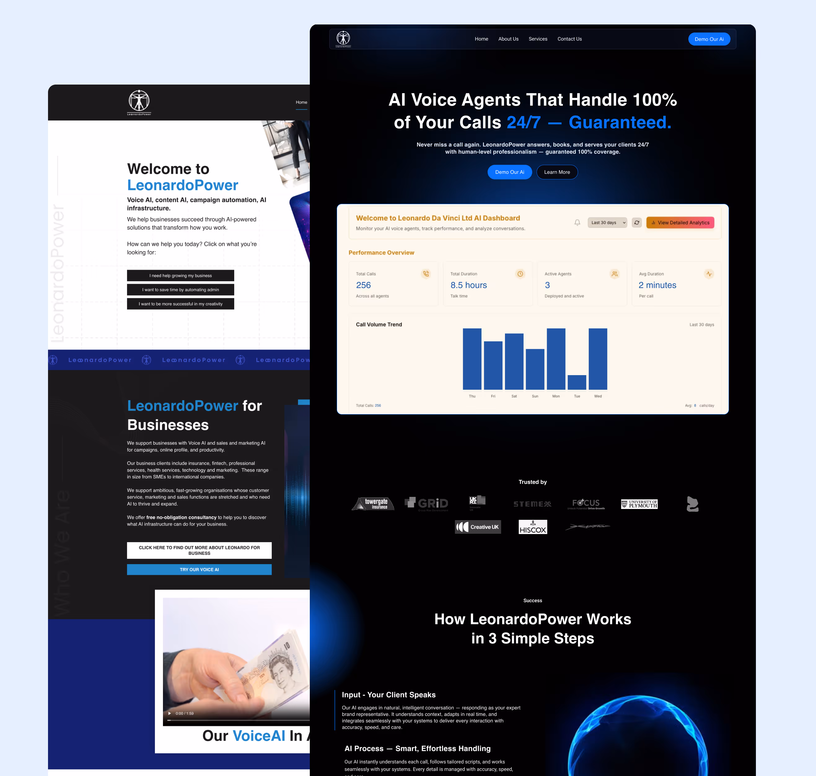 Image of old website and new