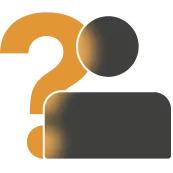 A question mark behind a person.
