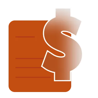 A dollar sign in front of a tax application form.
