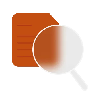 A magnifying glass searching.