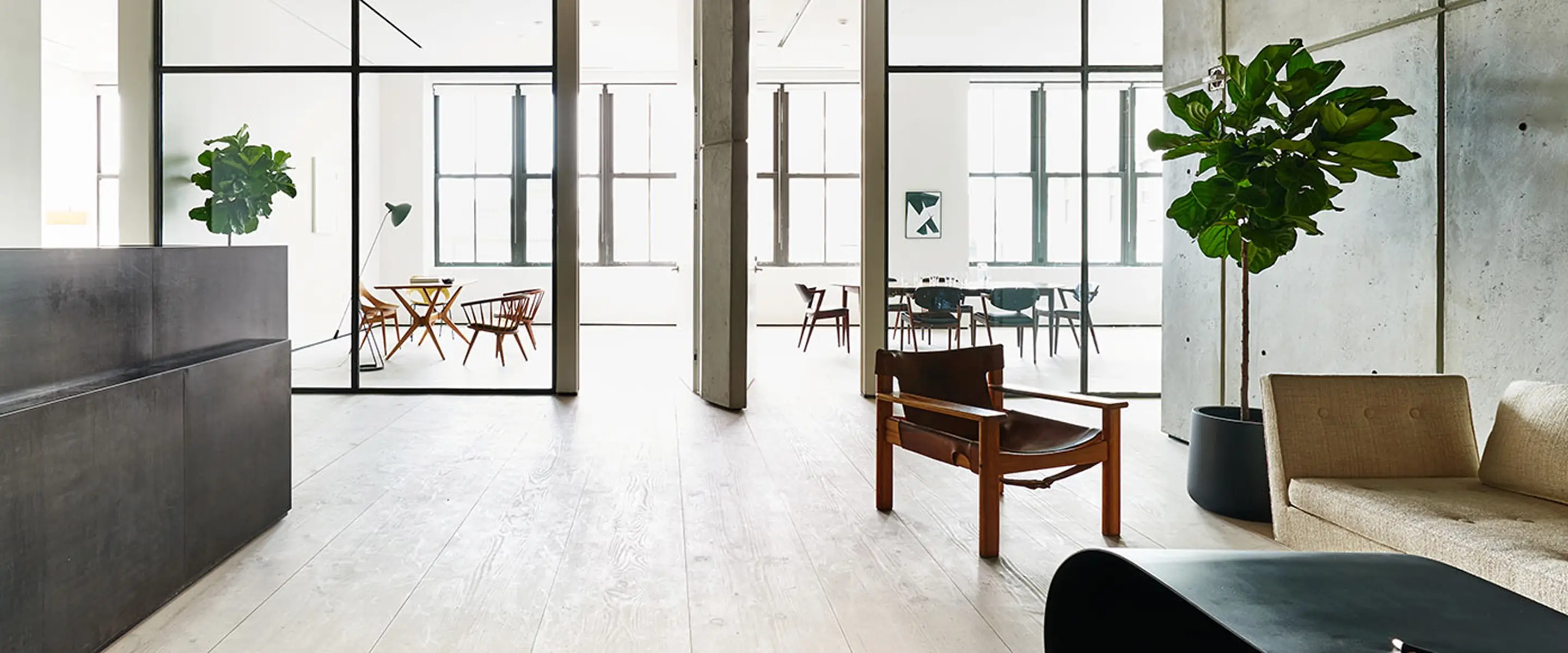 Interior rooms at Spring Place designed for meetings, events, and collaboration