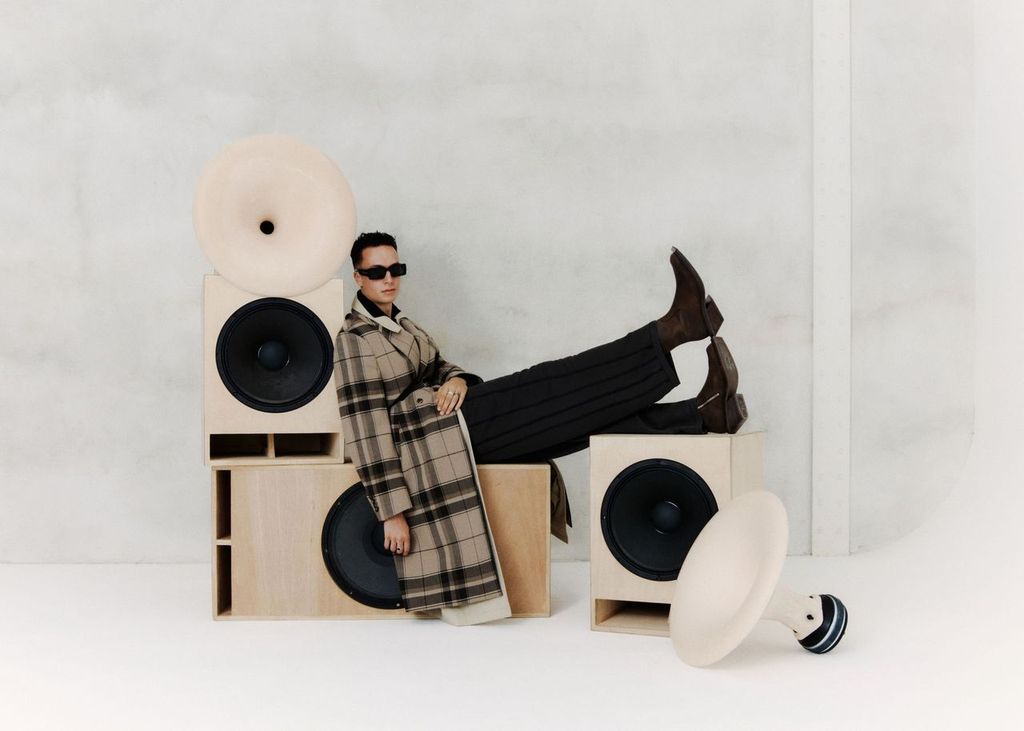 Mac Declos during a private listening party at Chapelle XVI in Paris