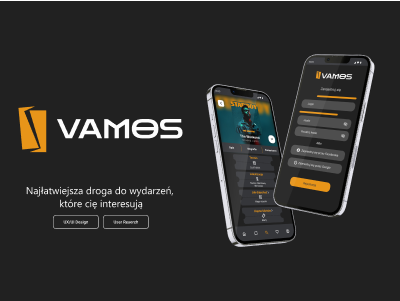 Header of Vamos' ux/ui project