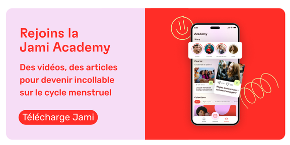 Avec Jami, accès à du contenu validés par des médecins pour tout savoir sur le cycle menstruel, les règles et plus encore.