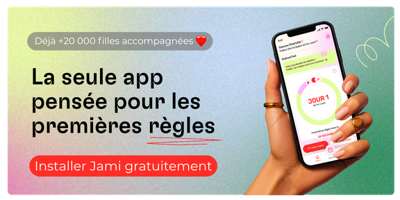 Suis tes premières règles avec Jami