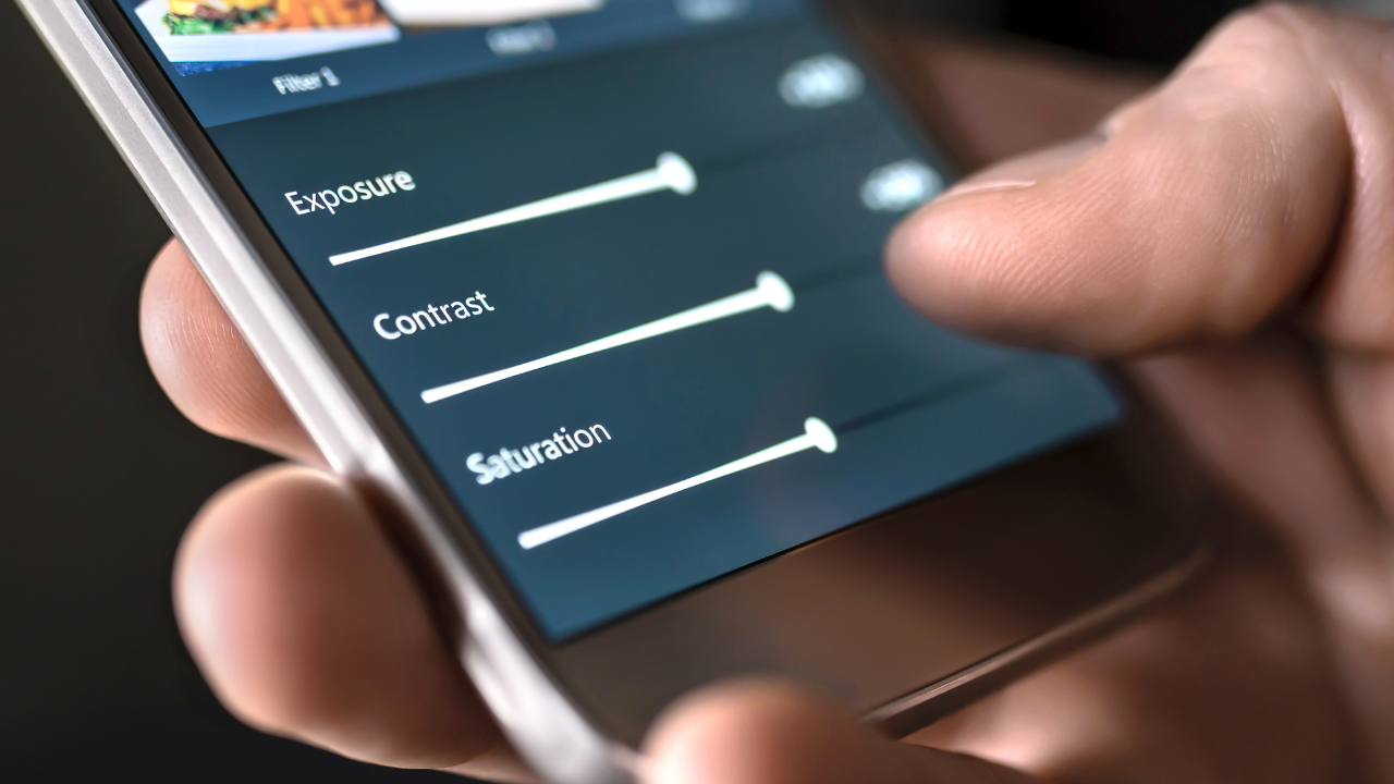 A person using a Video Editor App on his phone