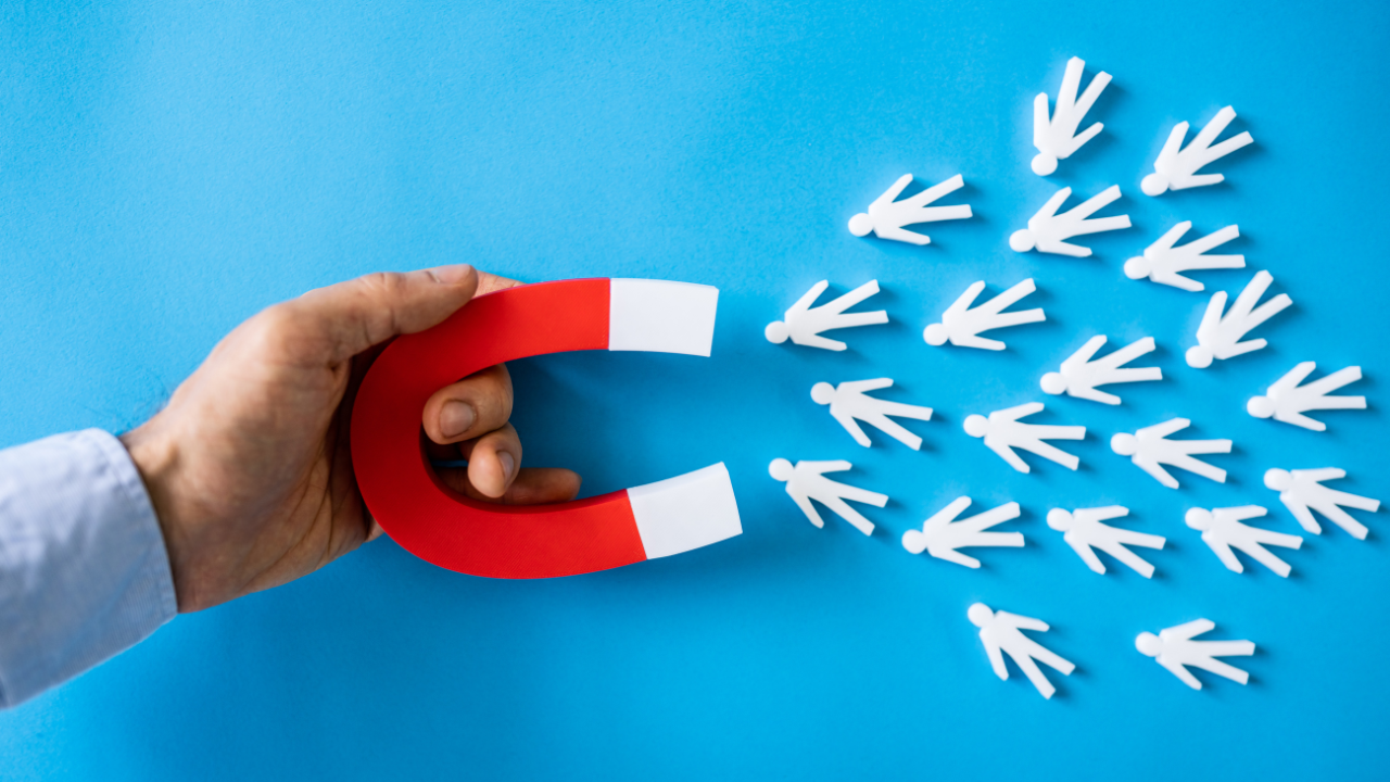 A magnet attracting email leads