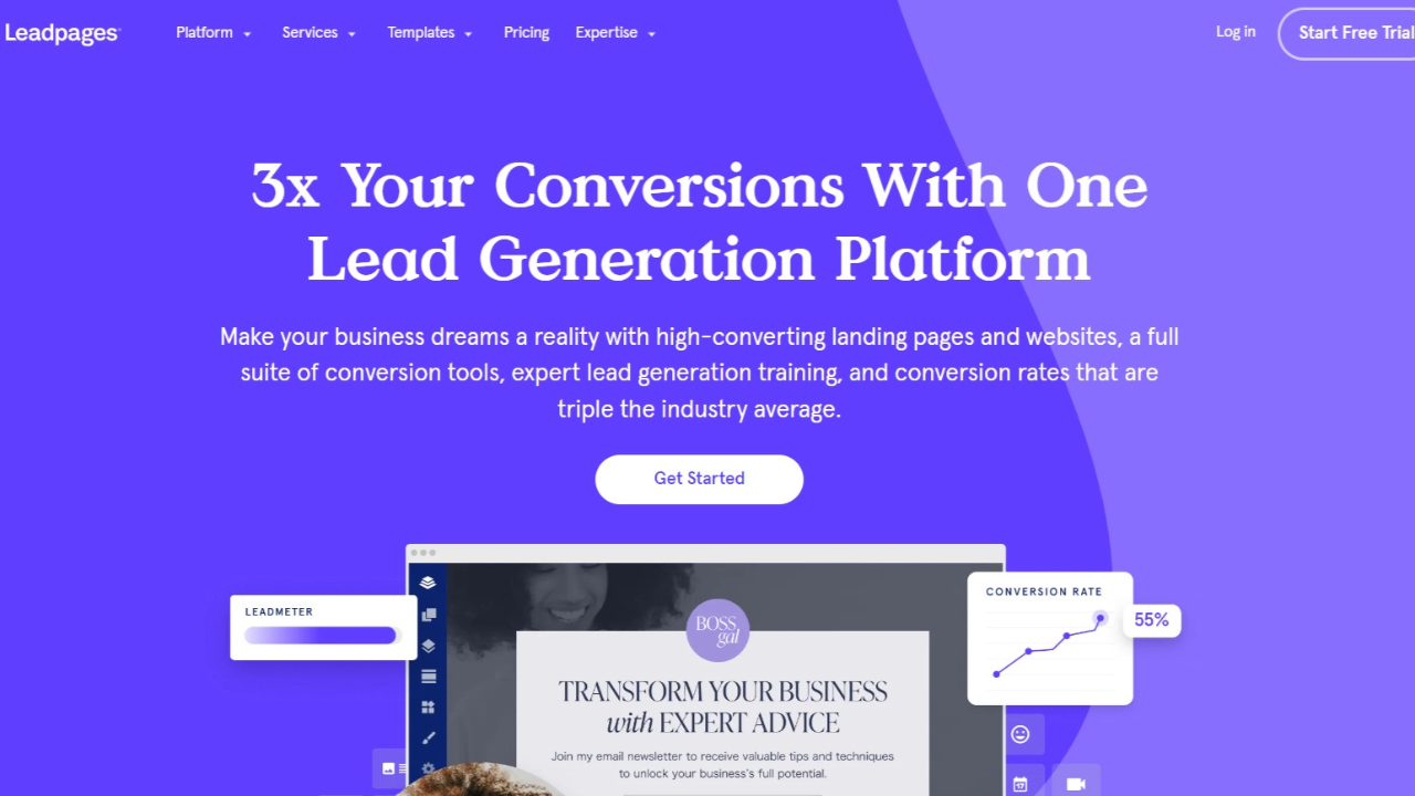Screenshot of Website Builder LeadPages