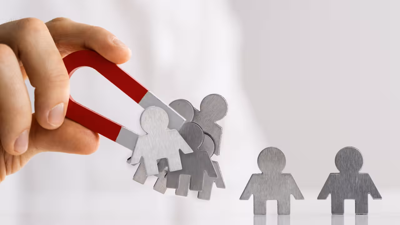 A magnet attracting leads - Cold Email