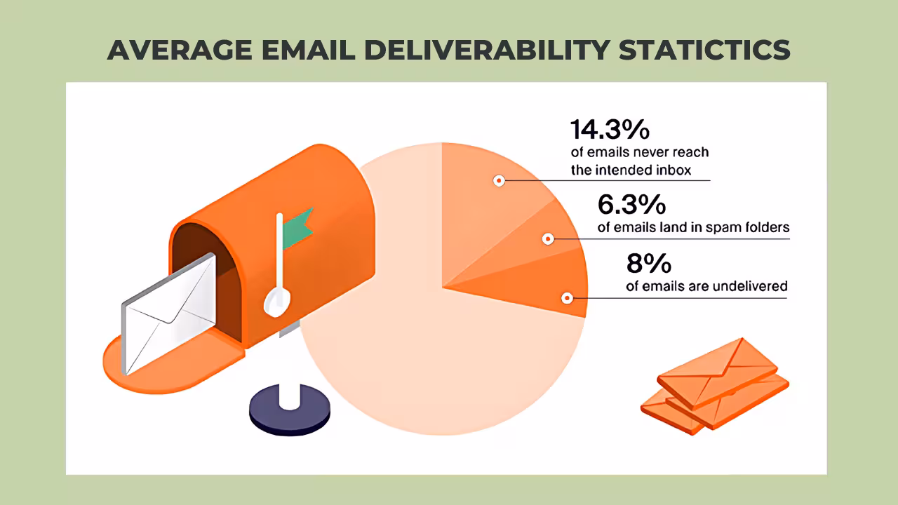 Chart showing average email deliverability statistics