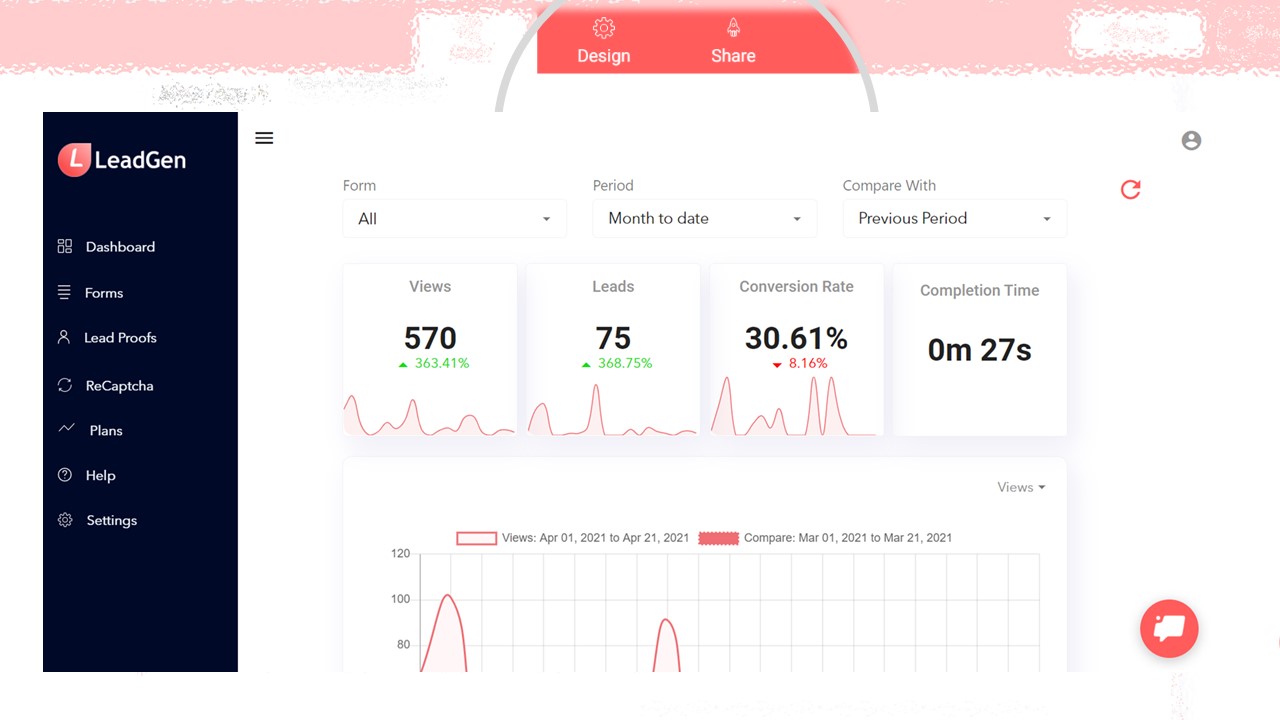 Screenshot of LeadGen App - Form Builder for Content Creators