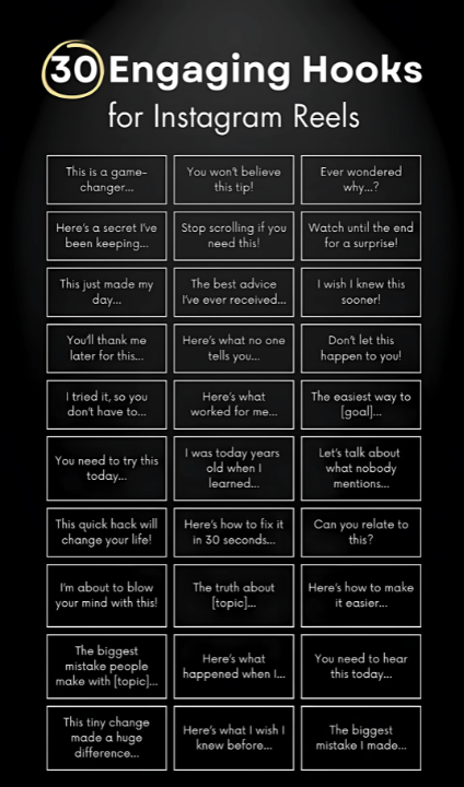 Image showing 30 enganging viral hooks for social media