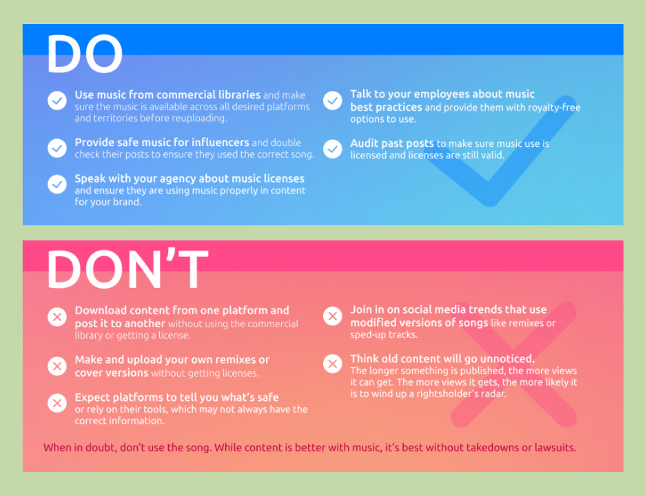 Music on social media Do's and Dont's