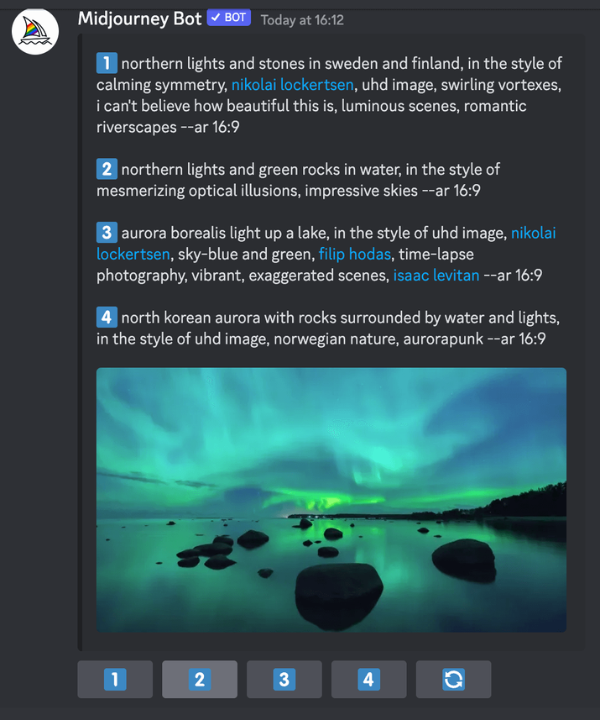 Screenshot of an image generated by Midjourney