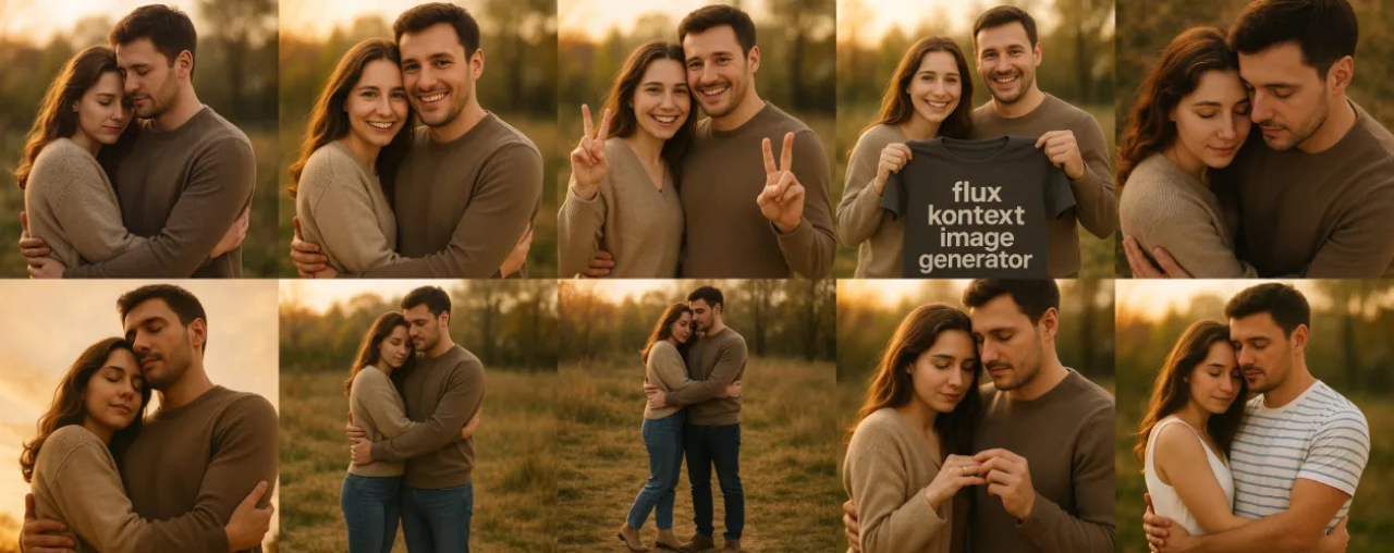 Screenshot of images generated by Flux Kontext