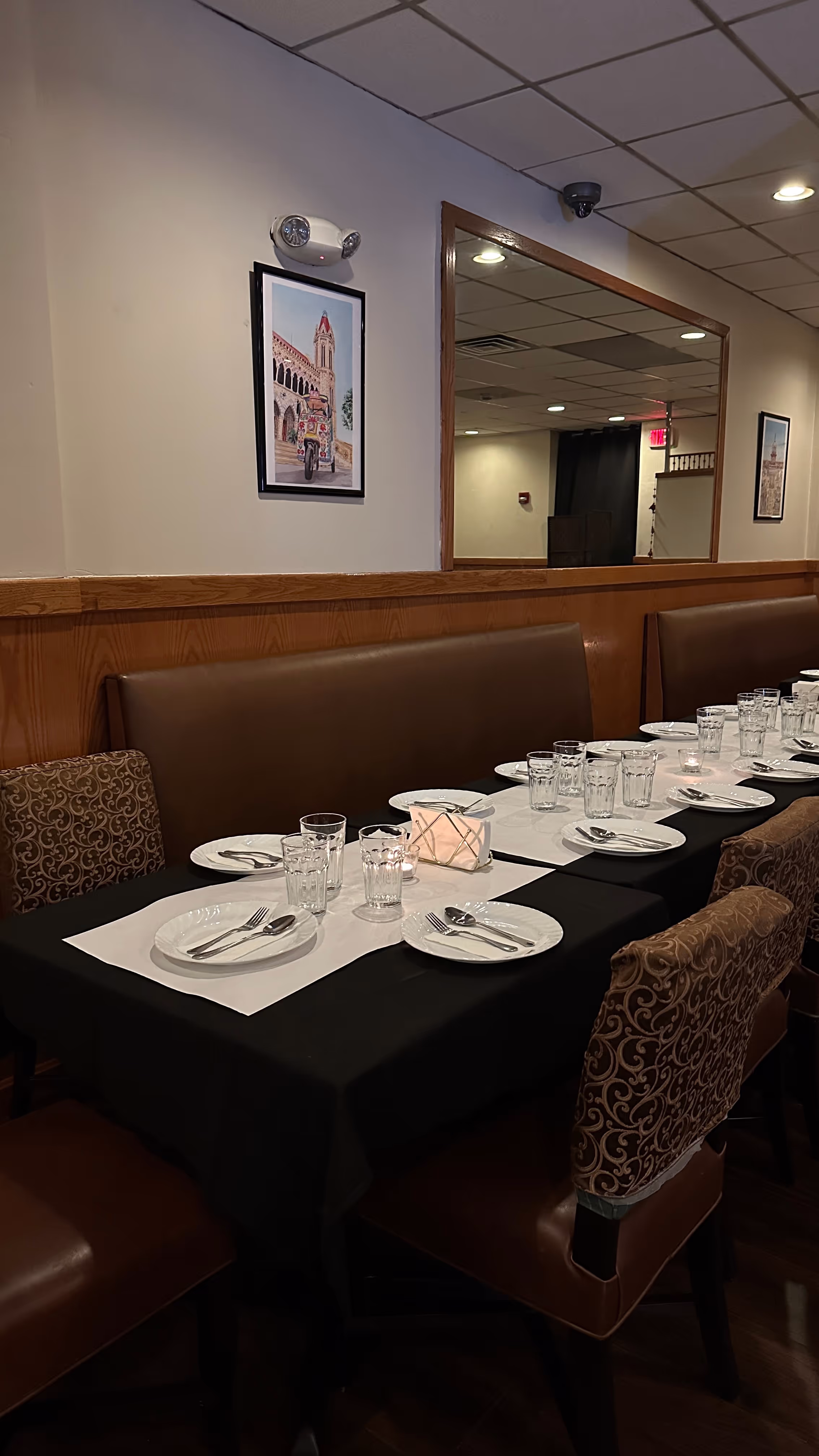 a restaurant with tables