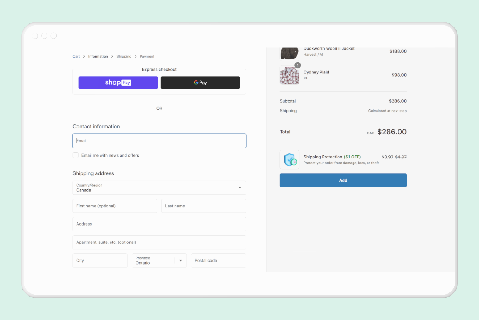 Shipping Protection Upsell