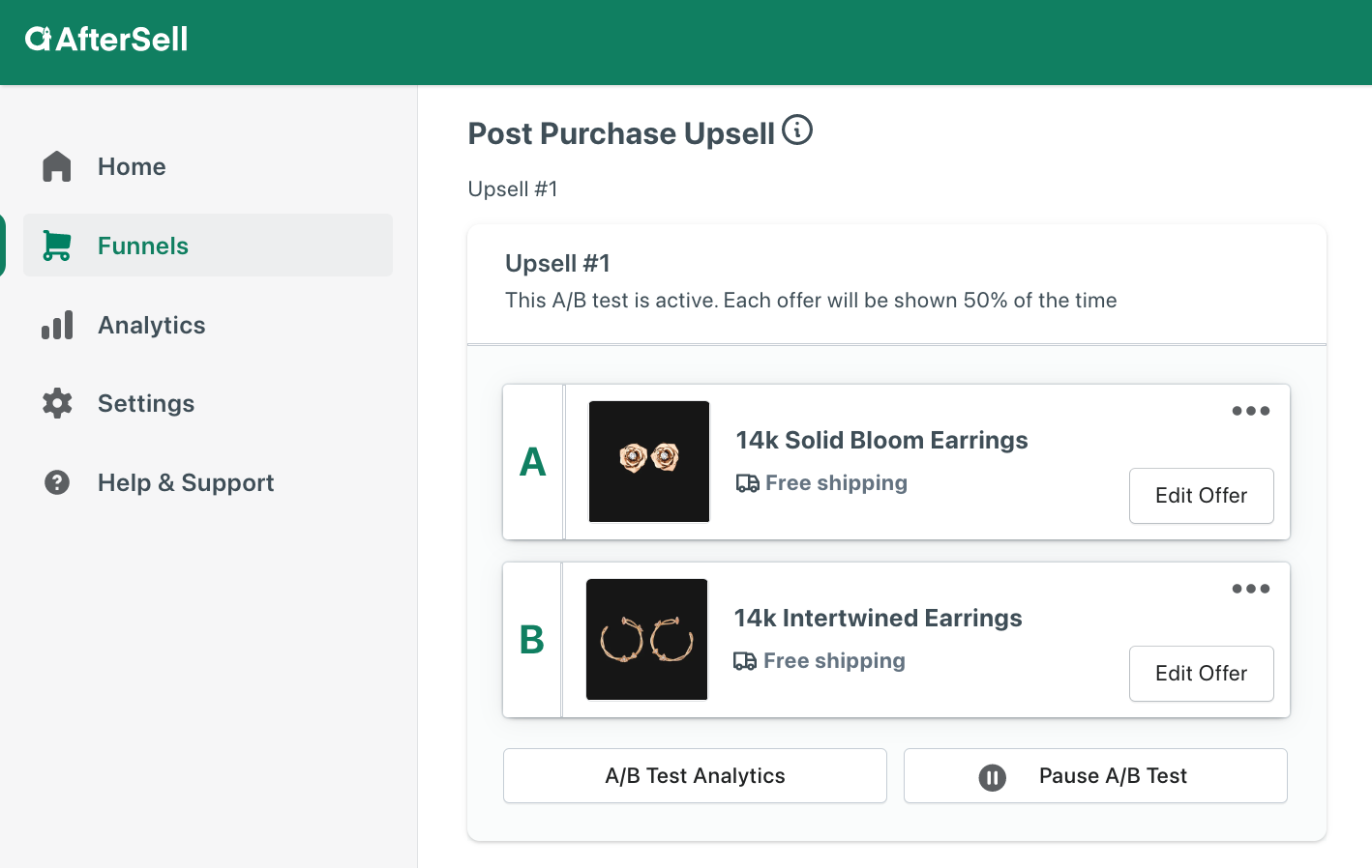 split testing aftersell