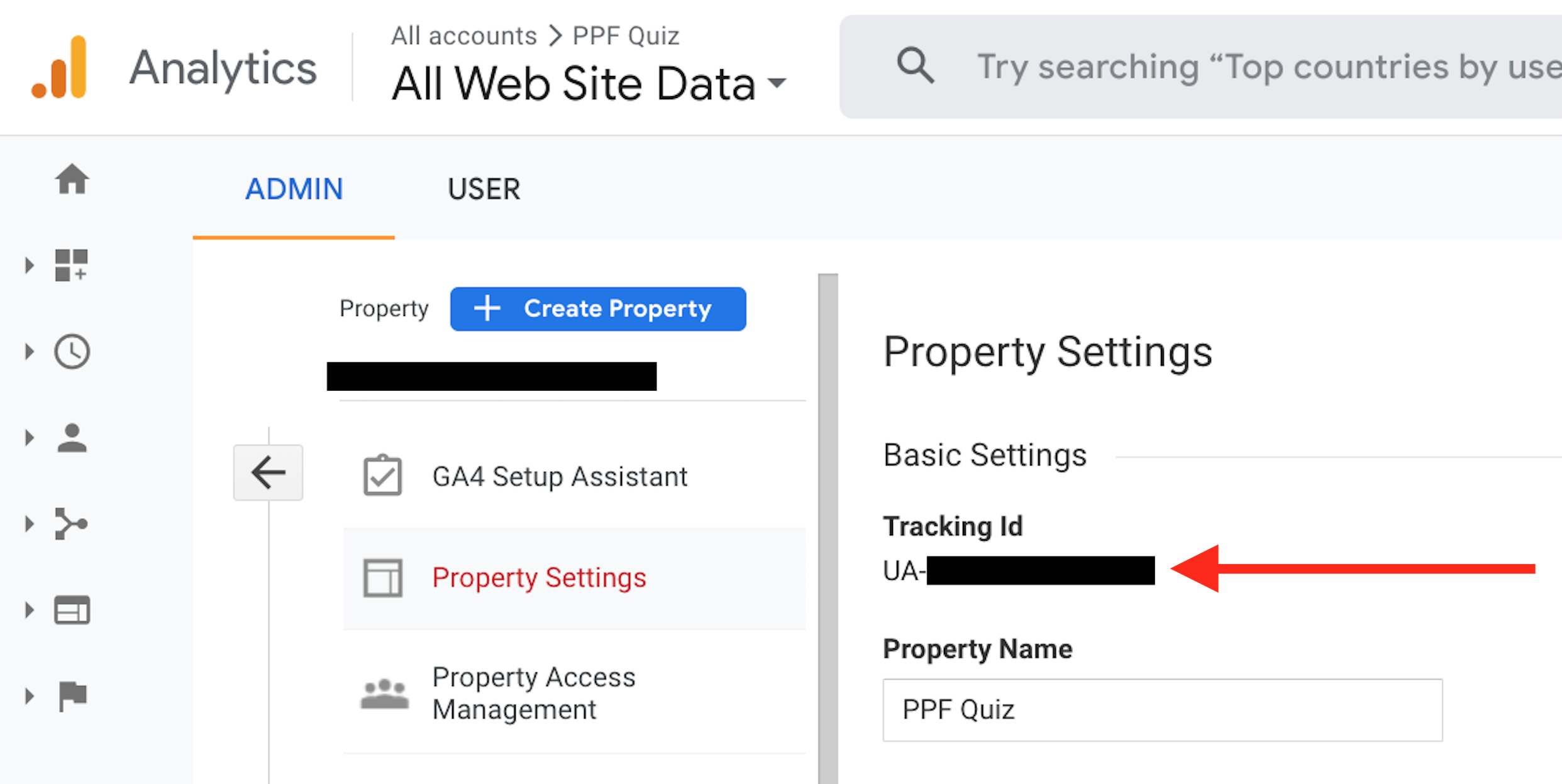 Property settings google analytics