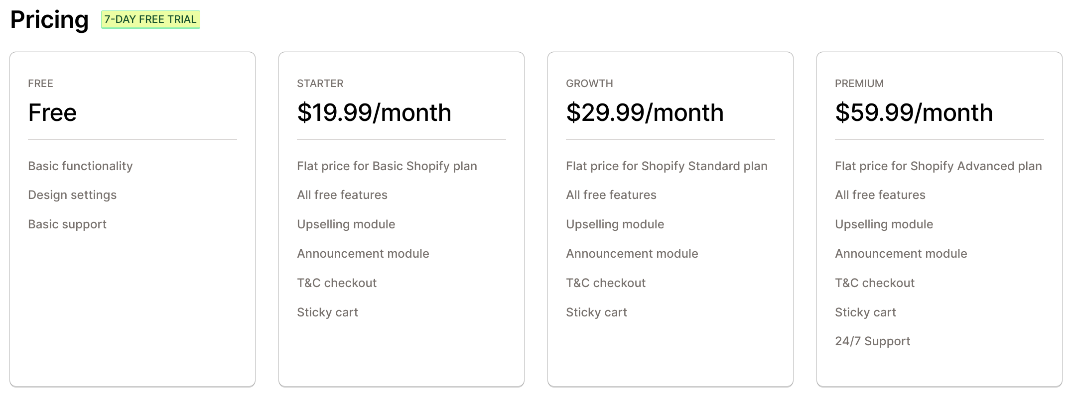 Slide Cart Pricing