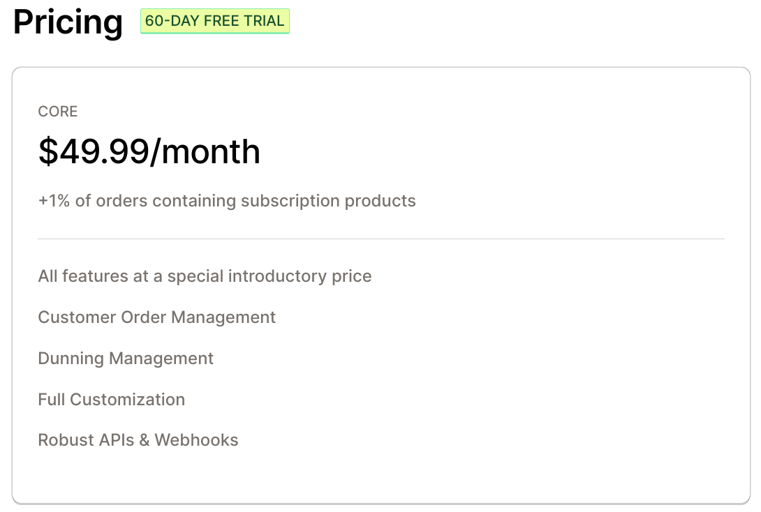 Bold Subscriptions Pricing