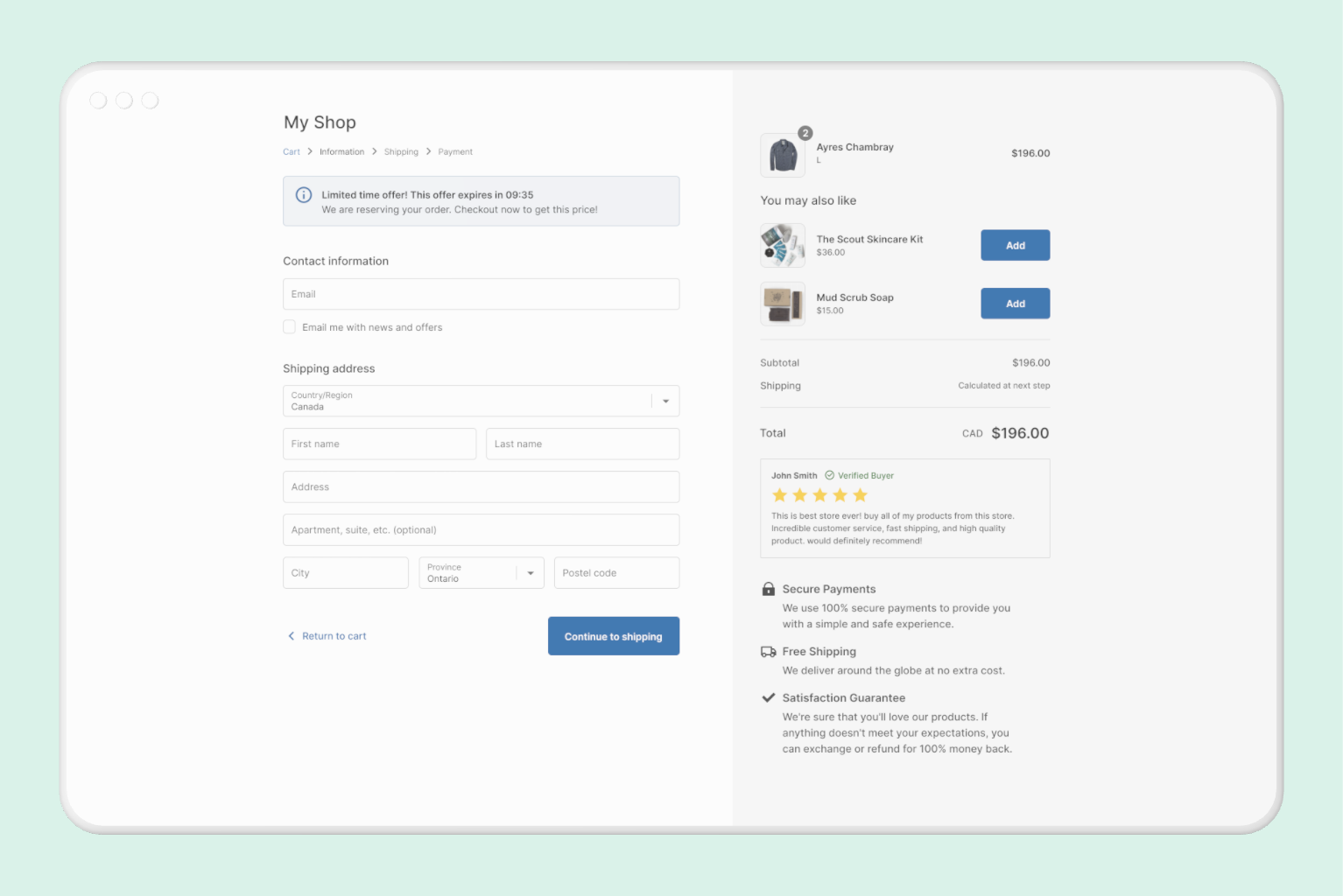 Countdown Timer Shopify Checkout