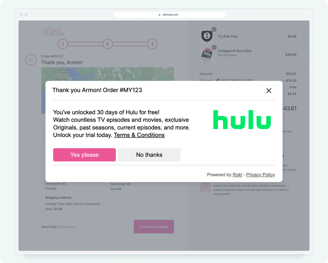 Obvi using Network Offers from AfterSell