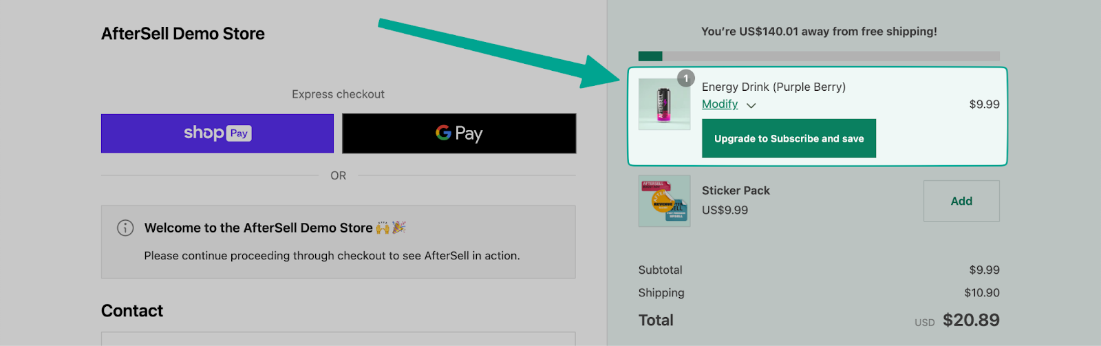 Aftersell Cart Controls