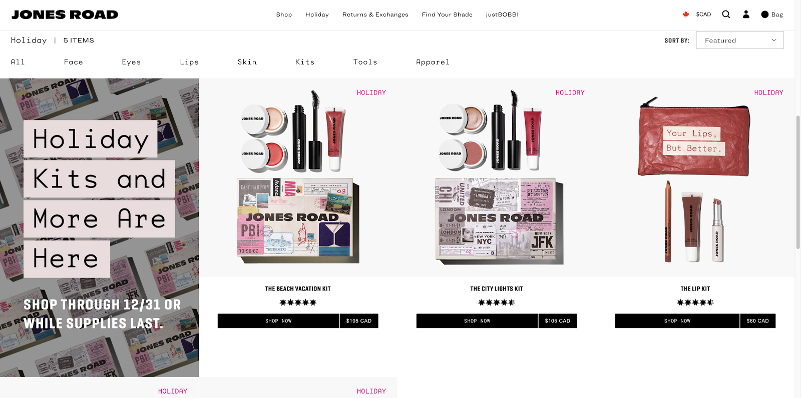 Jones Road Beauty bestsellers and trending holiday items
