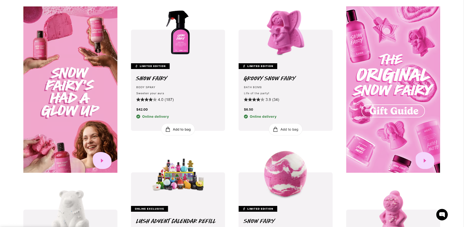 Lush limited time holiday items