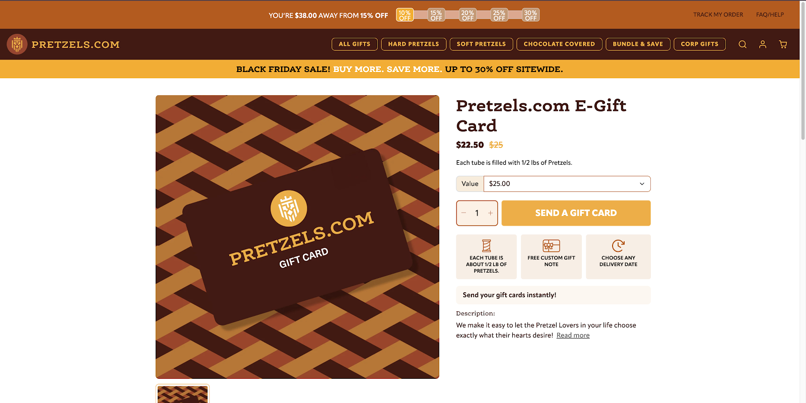 Pretzels.com gift cards