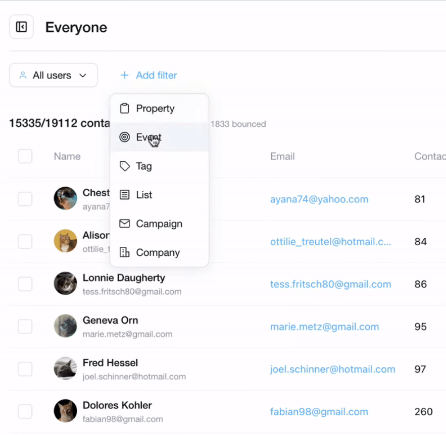 customerly email segmentation
