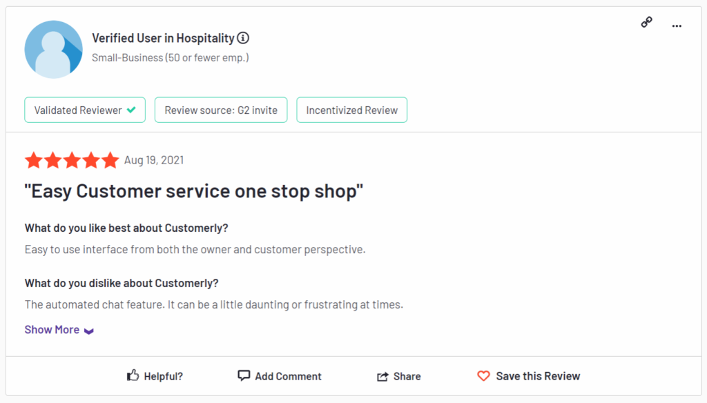 customer reviews