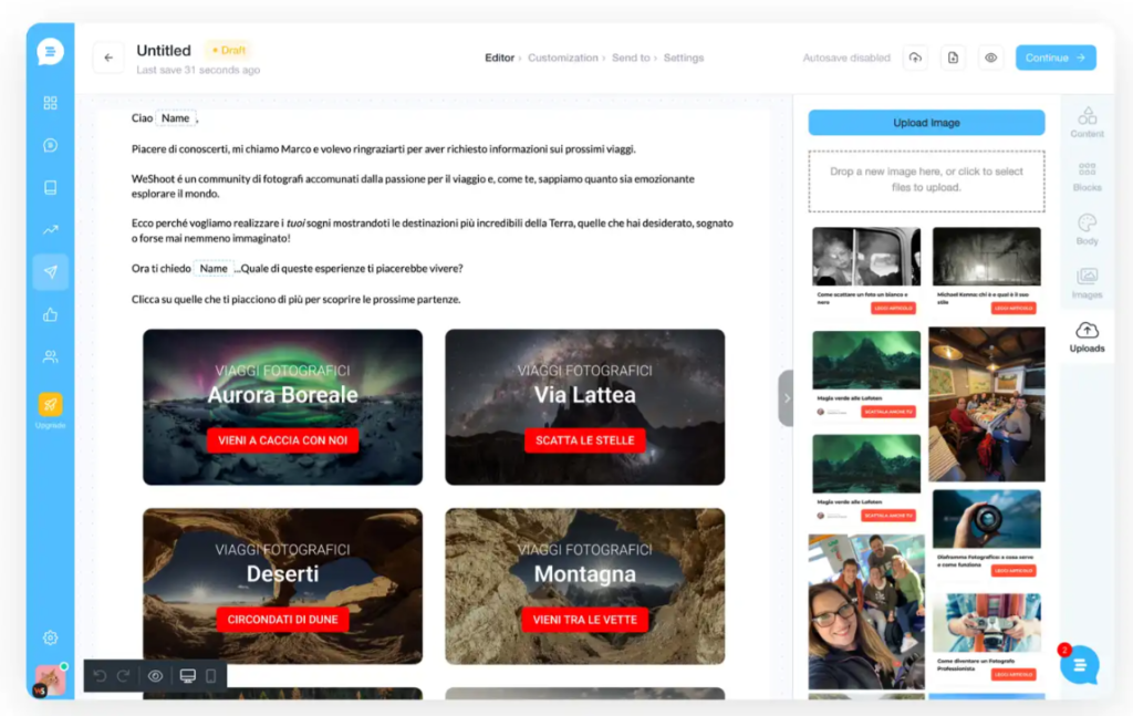 Customerly email builder