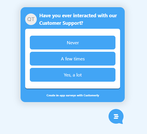 multiple choice button question