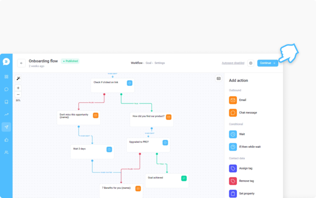 Customerly automated workflows
