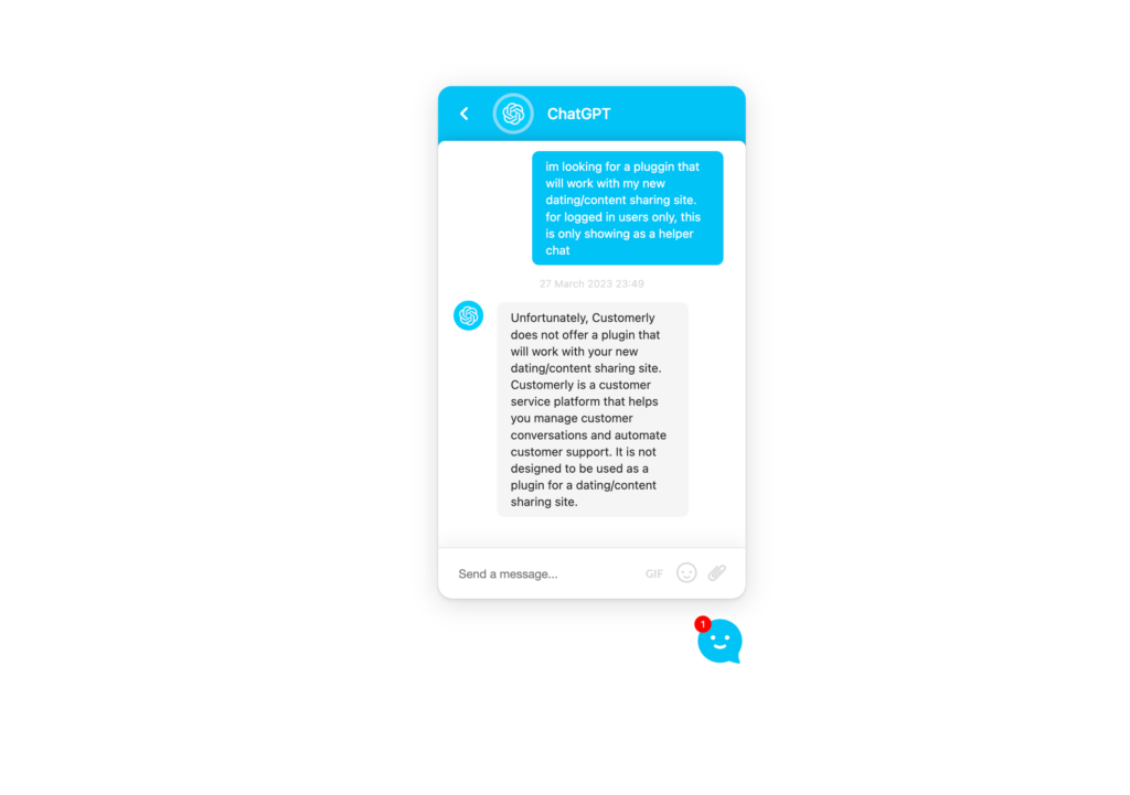 ChatGPT for Customer Service real case out of scope