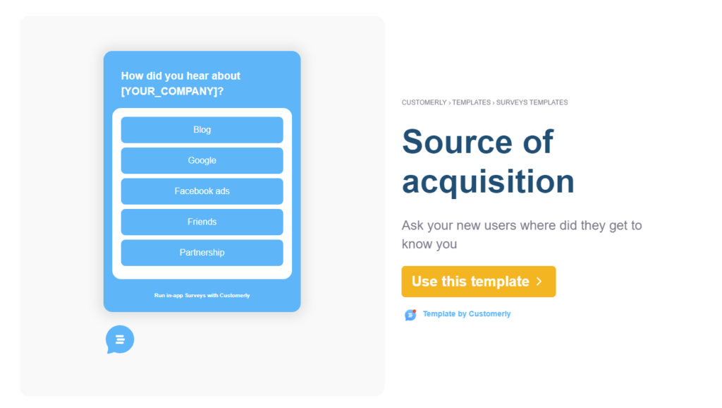 Customerly—in-app survey