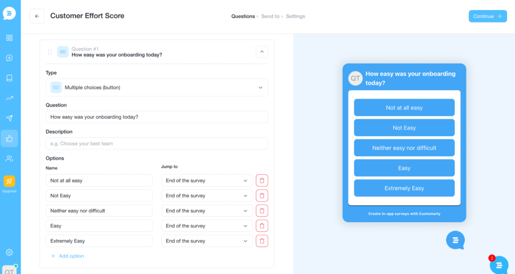 Customerly—customer effort score