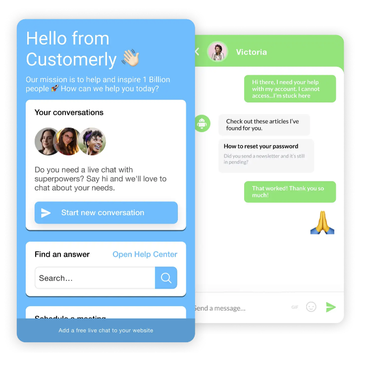 Customerly—customized live chat