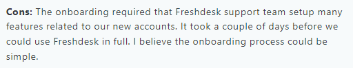 Freshdesk negative review