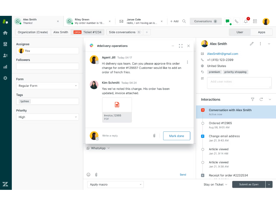 Zendesk dashboard