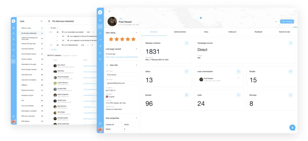Customerly user profile