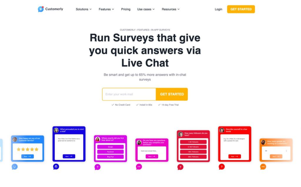survey apps Customerly in app surveys
