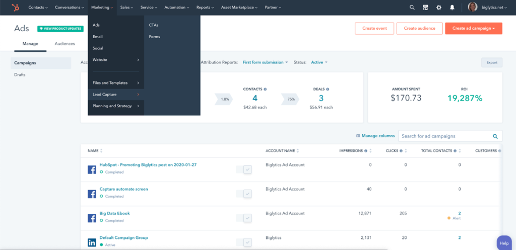 Hubspot' helpdesk platform